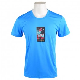 LI-NING Camiseta azul estampado dragón talla S